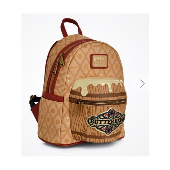 Loungefly Harry Potter Butterbeer Beer Barrel Mini Backpack NWT 3D Wizarding main image 5